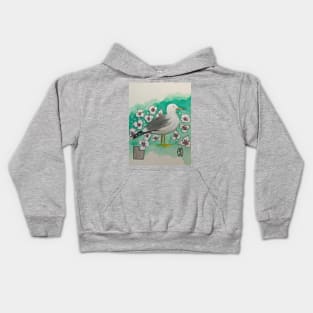 Utah state bird and flower, the seagull and Sego lily Kids Hoodie